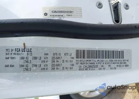 2016 Jeep Compass Sport z USA, uszkodzony, nr VIN 1C4NJDBB0GD523921